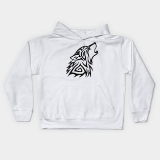 Tribal Wolf Howl Kids Hoodie